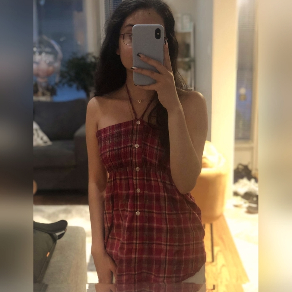 YDE Pink Plaid Halter Top Size S from Jean Machine